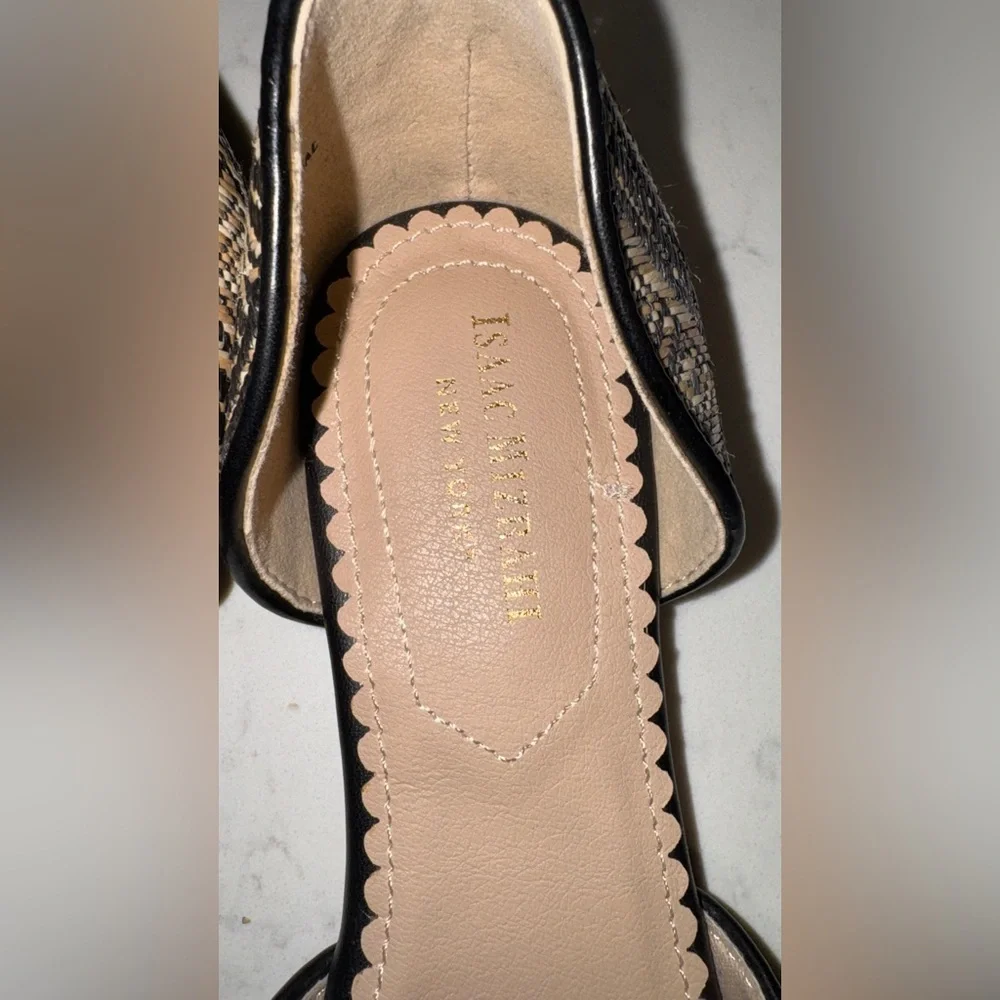 Isaac Mizrahi New York Woven D’Orsay Flats Size 7.5 Neutral Black Tan - Picture 10 of 10